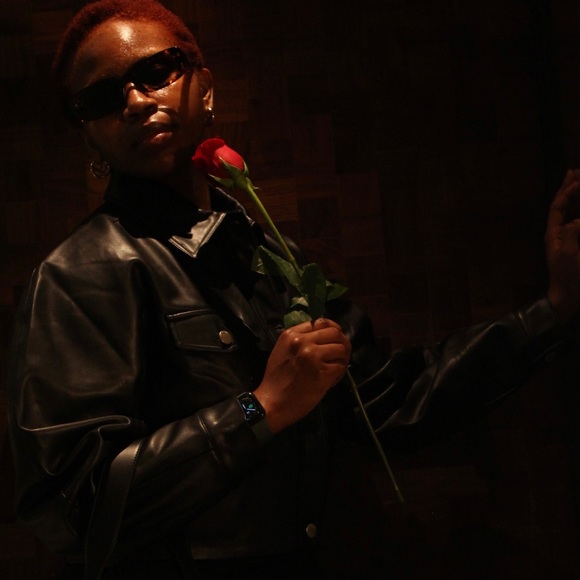 Short leather-effect jacket - Picture 6 of 13